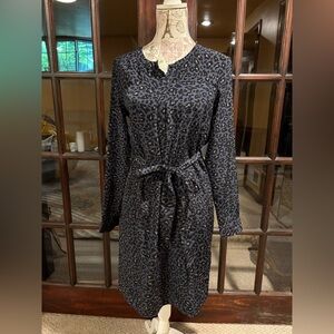 Banana Republic Navy Leopard Print Dress